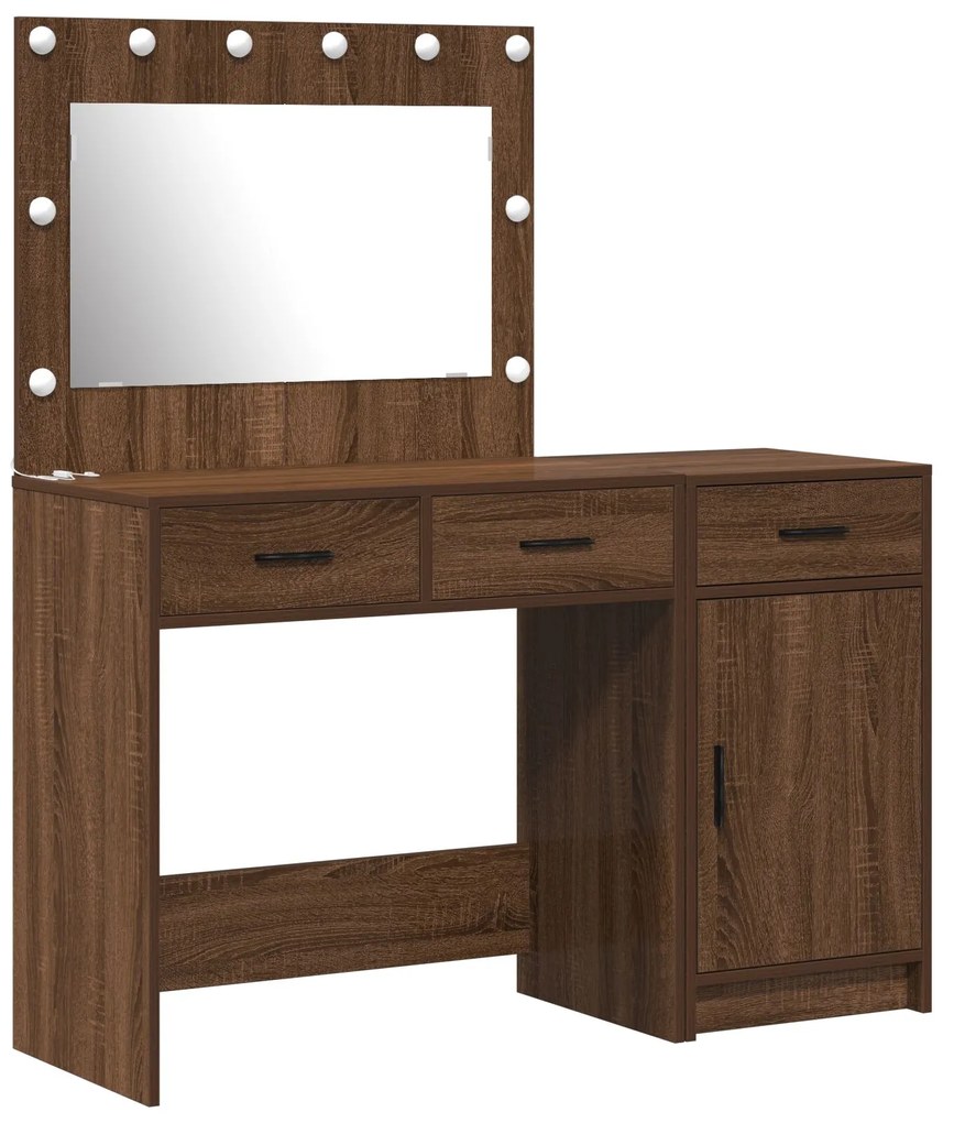 Set di toeletta a 2 pezzi con led in nero rovere