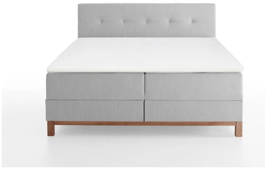 Letto boxspring grigio chiaro con contenitore 160x200 cm Catania - Meise Möbel