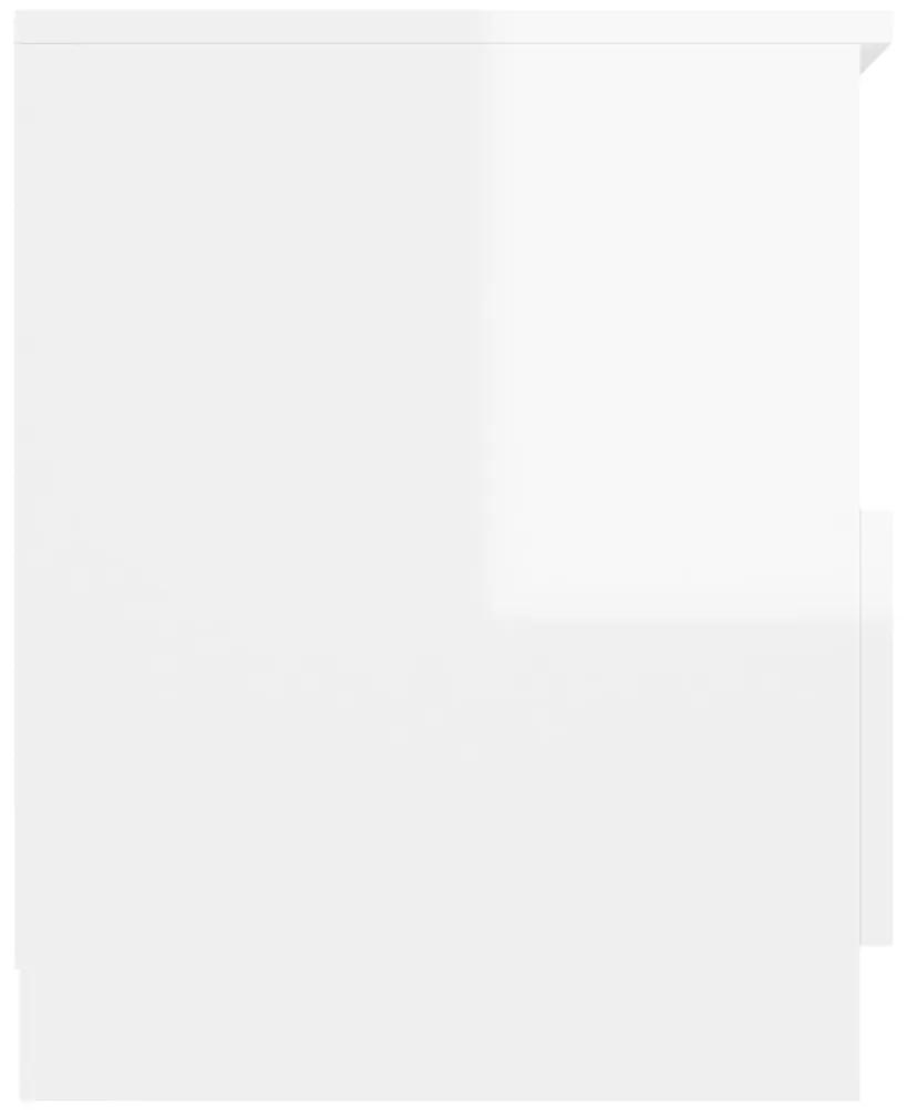 Comodino bianco lucido 40x40x50 cm in truciolato