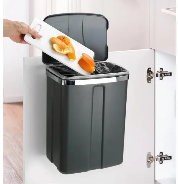 WENKO 54903100 - Cestino montabile sulla porta 26x36,5 cm grigio/argento