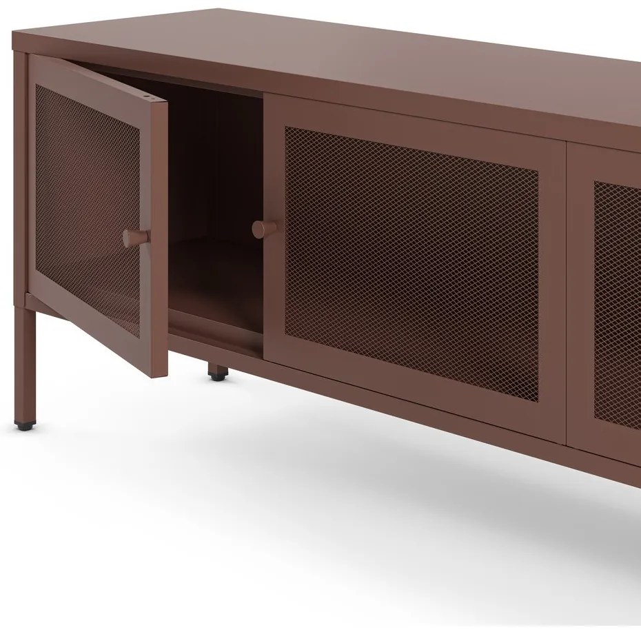 Mobile TV burgundy in metallo 160x50x35 cm Fayna – Marckeric