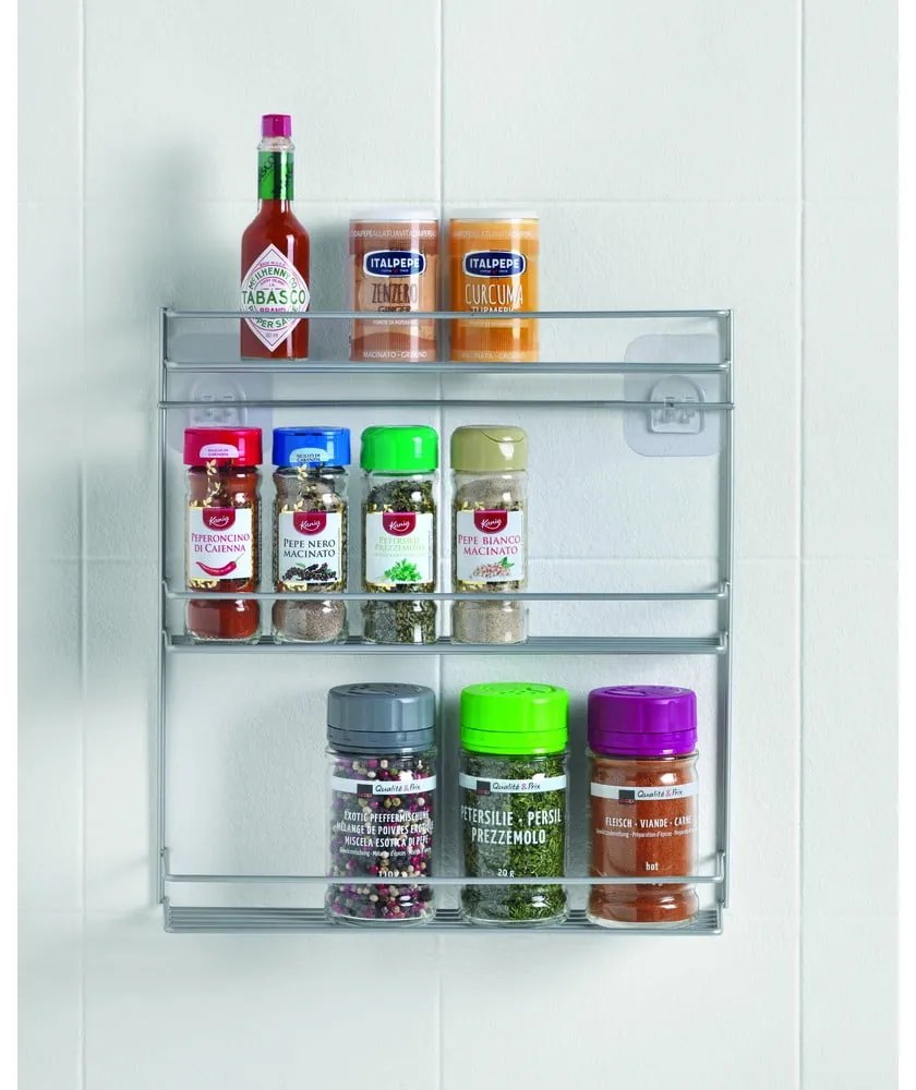 Scaffale per spezie a tre livelli montato a parete - Metaltex