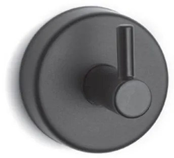 Kamalu - Appendino bagno gancio singolo a muro in acciaio inox finitura nera opaca | MONDE-N