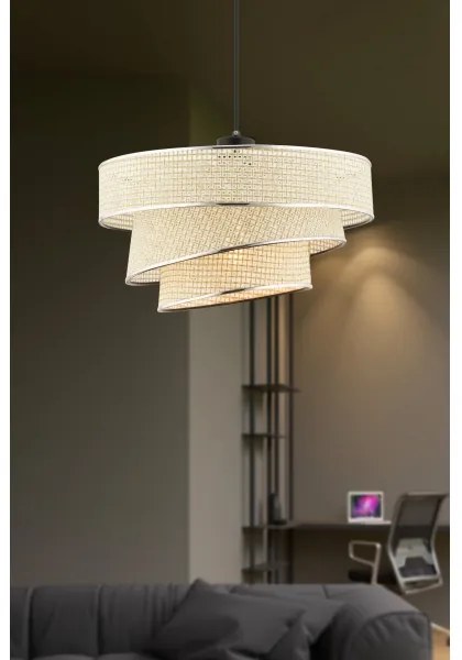 Lampadario a sospensione con cavo COUPER 1xE27/60W/230V crema/cromo lucido