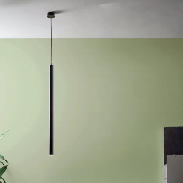 Lampada a sospensione EXAGON a LED D3,5 cm in metallo verniciato NERO