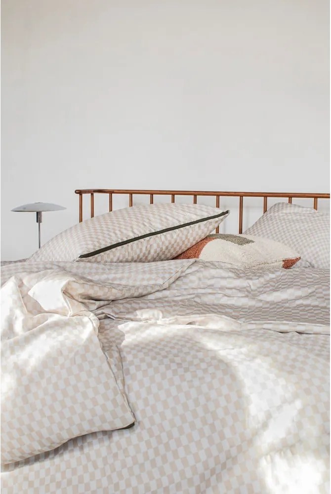 Lenzuolo singolo in cotone satin beige 140x220 cm Mini - Mette Ditmer Denmark