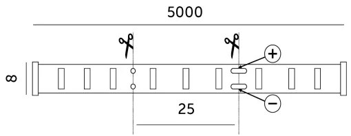 Striscia LED LED/50W/12V 5 m 4000K