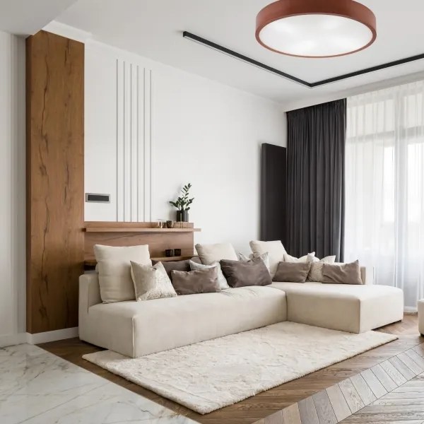 Plafoniera NATURAL 4xE27/60W/230V ø 57,5 cm pino/marrone