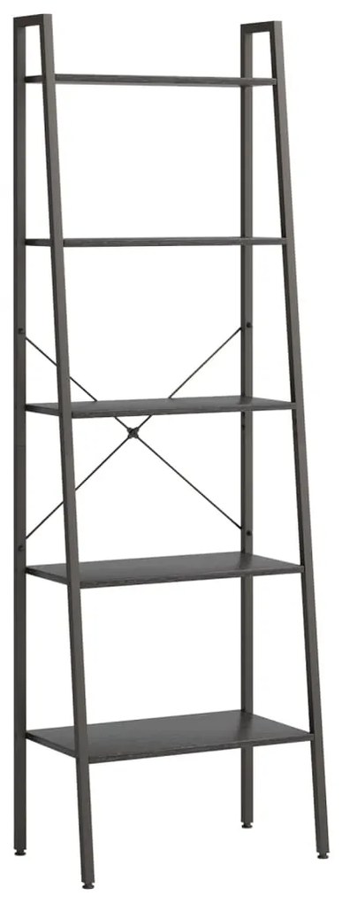 Scaffale autoportante con 5 ripiani nero 56x35x174 cm