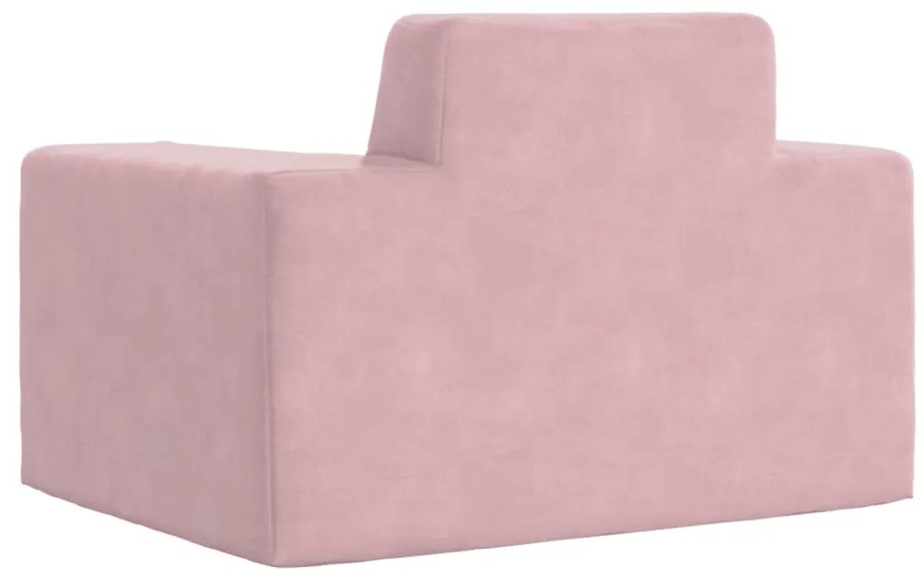 Divano per bambini rosa in morbido peluche