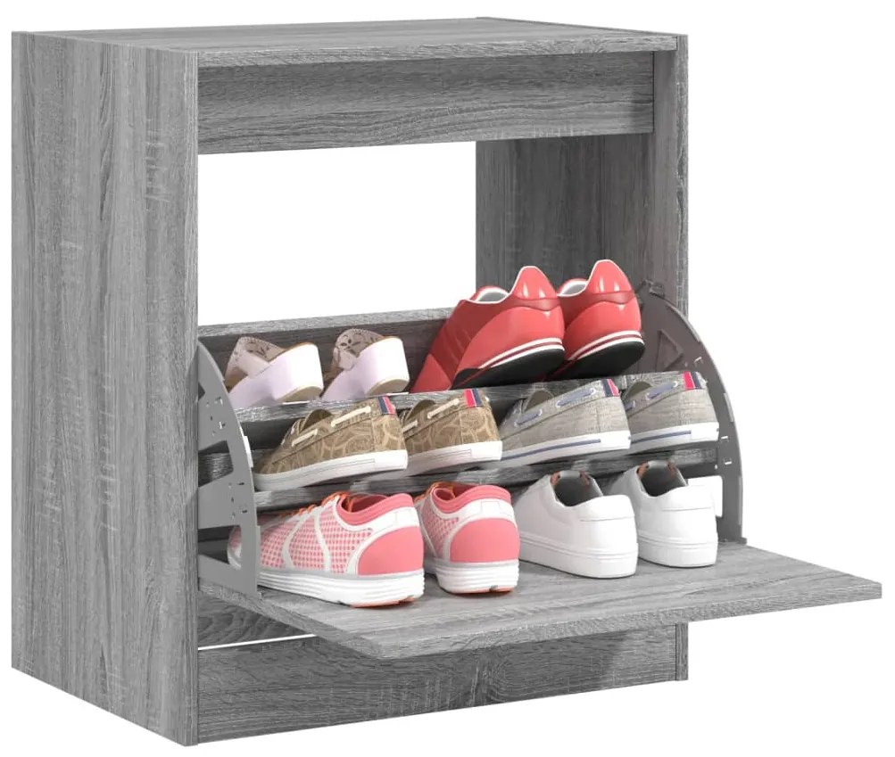 Scarpiera Grigio Sonoma 60x42x69 Cm İn Legno Multistrato /