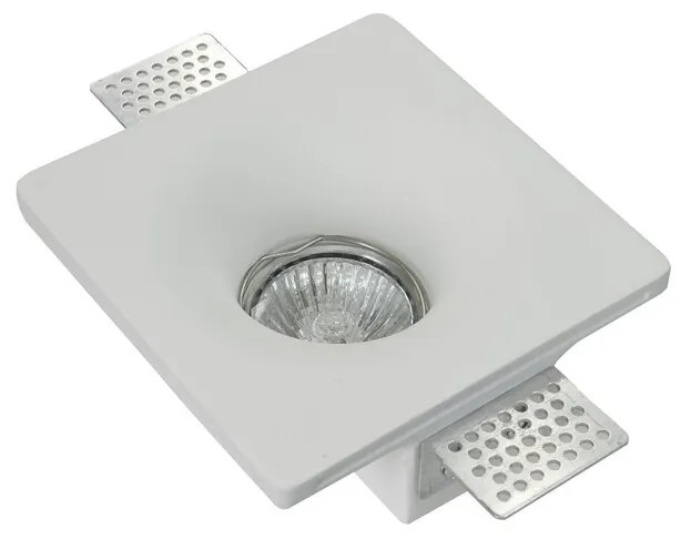 Portafaretto Quadrato GU10 e MR16 in Gesso Pitturabile Ø120x120 mm