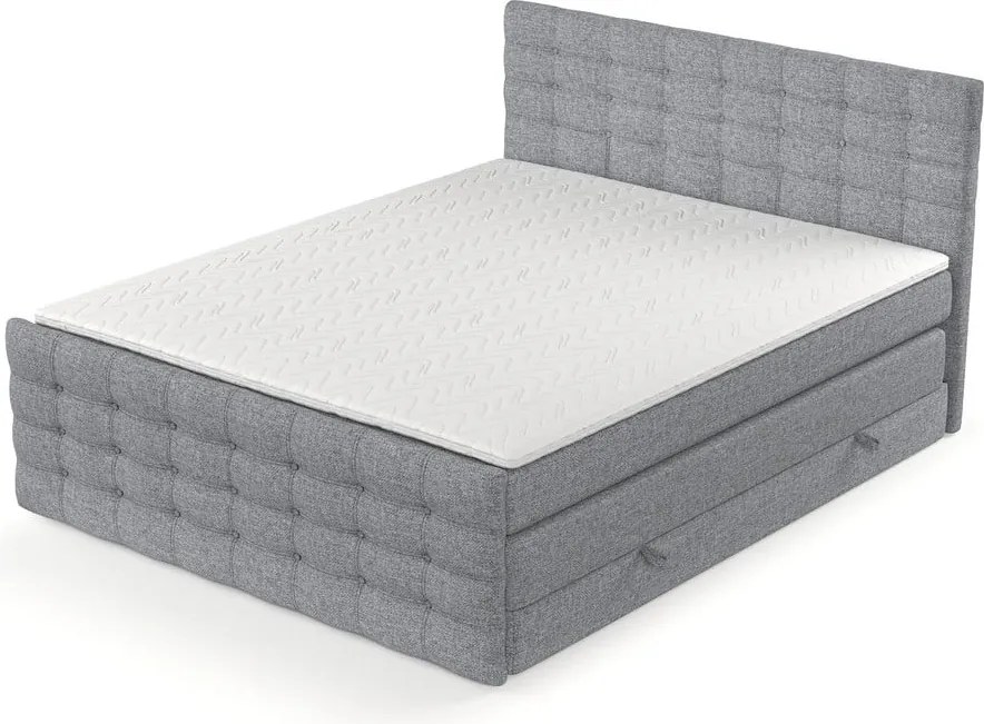 Letto boxspring grigio con spazio contenitivo 180x200 cm Blend - Maison de Rêve