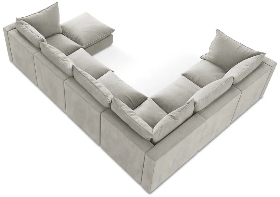 Divano angolare grigio chiaro (con penisola a sinistra/a U) Manao – Makamii