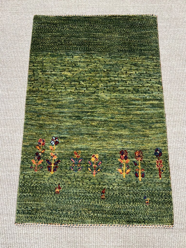 Loribaft Tappeto 60 x 100 Verde (Iran) Annodato A Mano