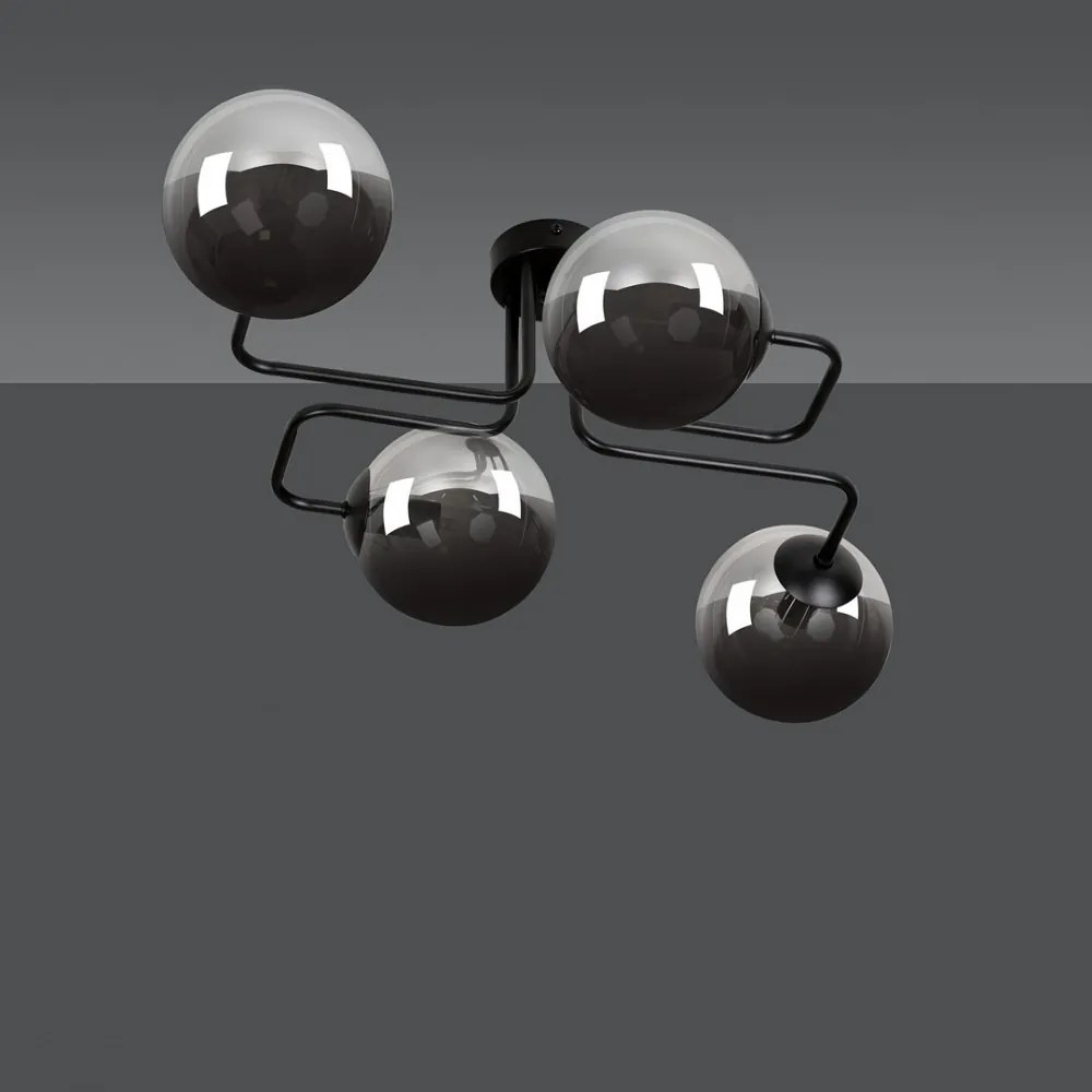 Lampadario da Soffitto BRENDI 4 in acciaio e vetro 4xE14 Colore delle Sfere Grafite