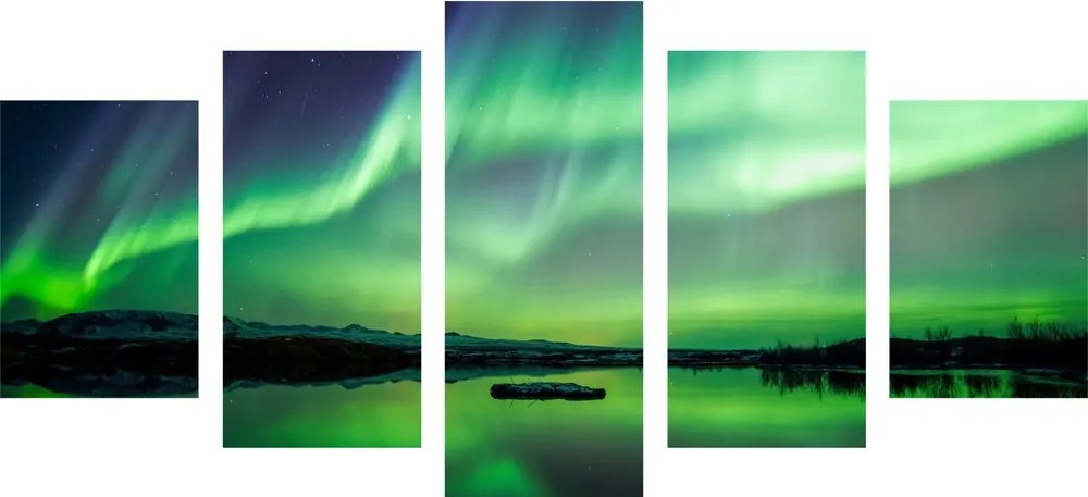 Quadri 5 pezzi – Aurora boreale