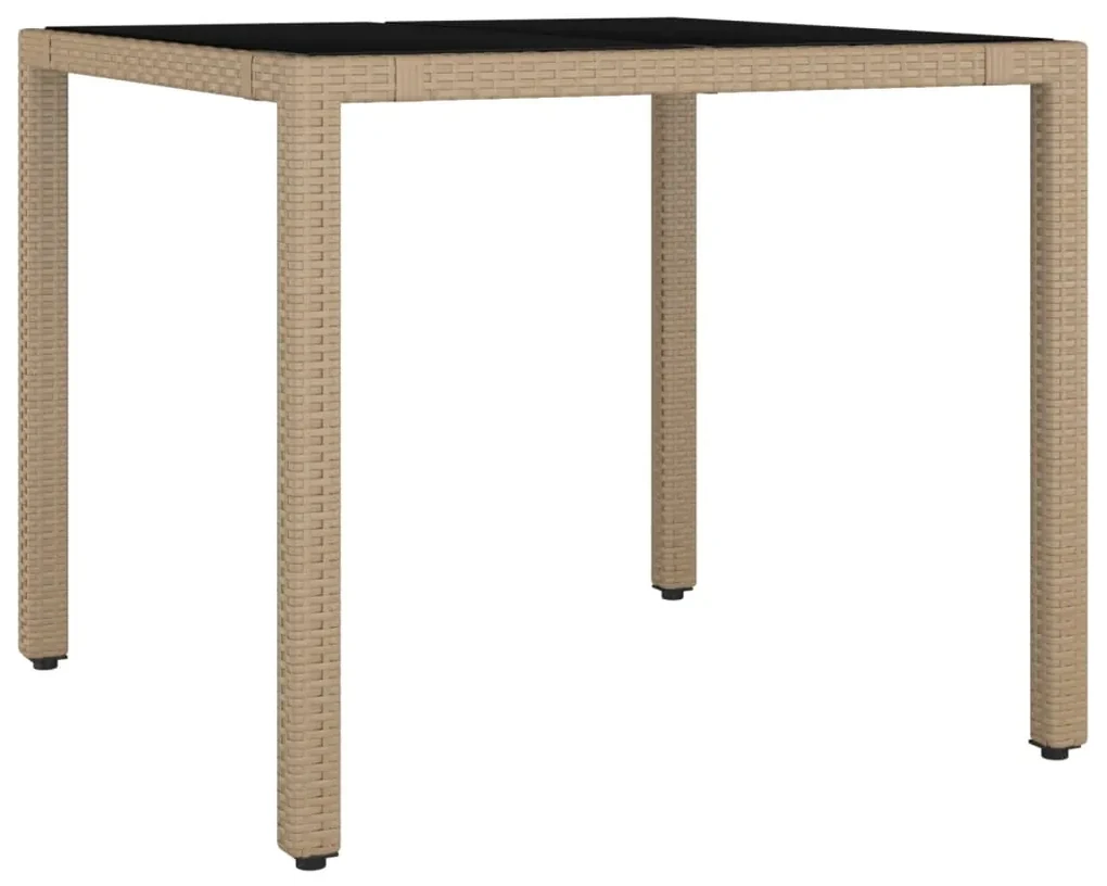 Set da pranzo da giardino 5 pz con cuscini beige in polyrattan