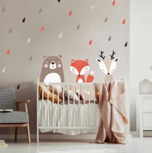 Un orso, una volpe e un cervo - adesivi da parete per bambini | Inspio