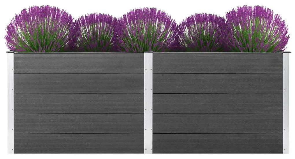 Letto Rialzato Da Giardino 250x50x91 Cm İn Wpc Grigio /