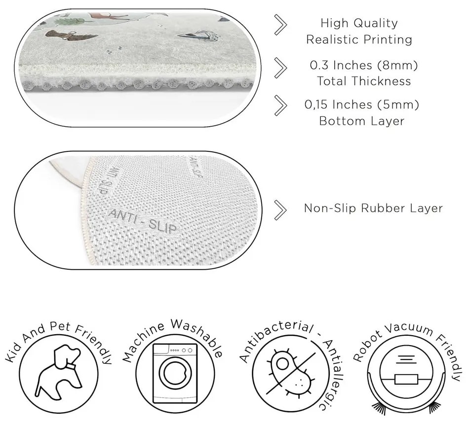 Tappeto da gioco per bambini lavabile ø80 cm Big World – Mila Home