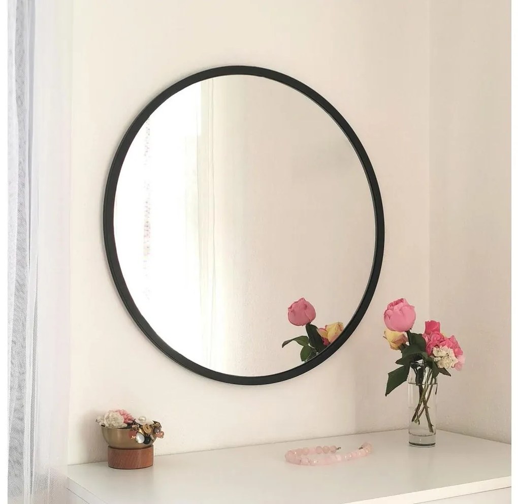 Specchio da parete SIYAH diametro 60 cm nero