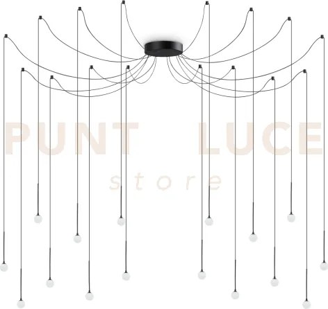 Lucciola lampadario a sospensione led 3000k 16w  1300 lm nero