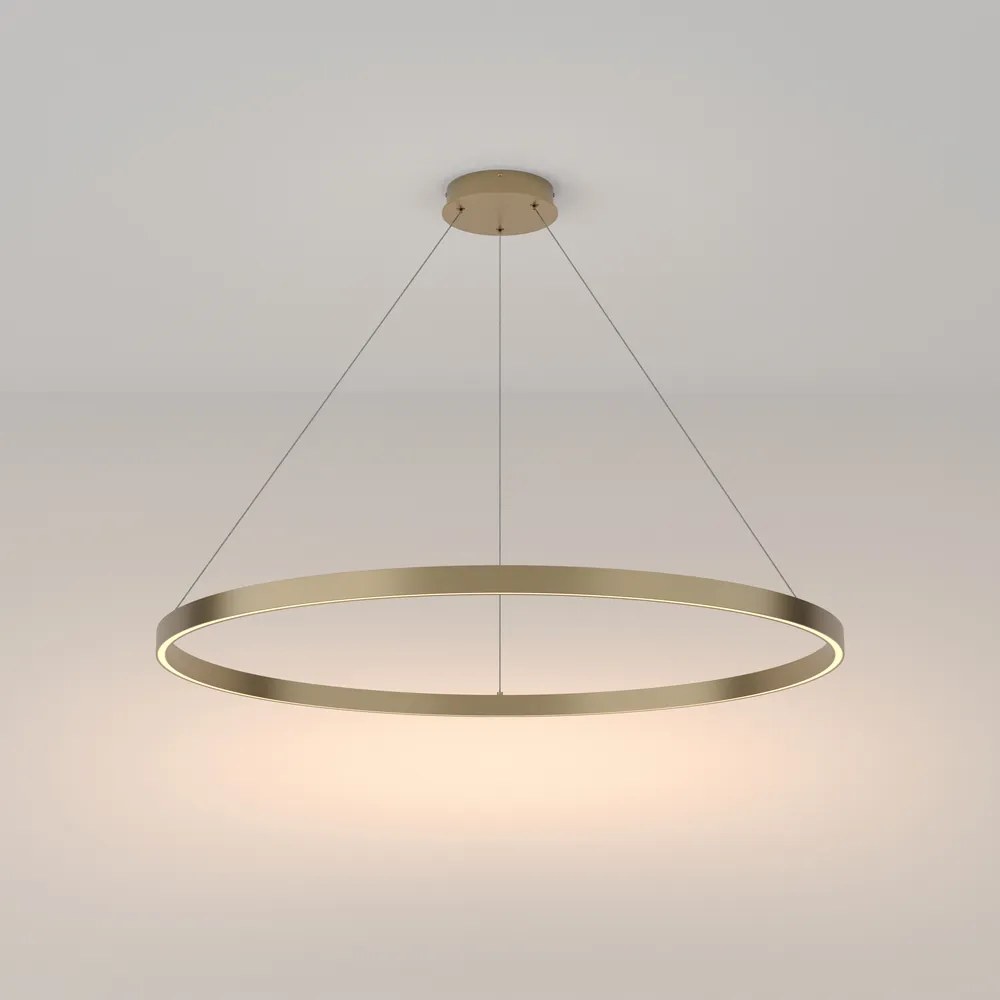 Lampadario A Sospensione Moderno Rim Alluminio Ottone 1 Luce Led 61W