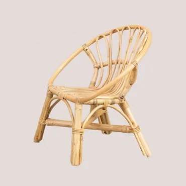 Poltrona in rattan Arunn Kids Marrone Naturale - Sklum