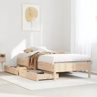 Letto senza Materasso 90x190 cm in Legno Massello di Pino 3301731