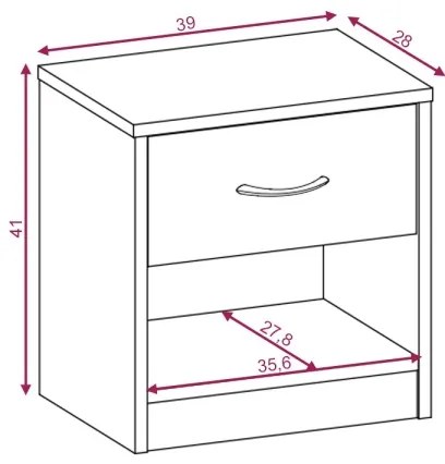 Comodino NED rovere Wotan