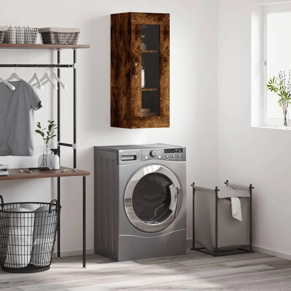 Mobile A Parete Rovere Fumo 34,5x34x90 Cm /