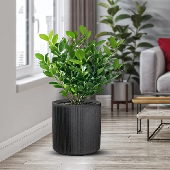 Vaso in resina da esterno interno tondo cilindrico d.36x35h Modigliani Grigio