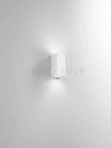 Applique alluminio colore bianco monolite  2 luci attacco gu10 h.16...