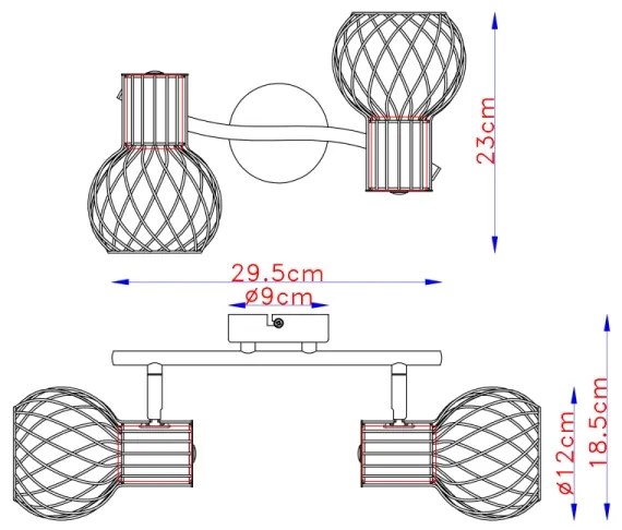 Globo 54013-2 - Luce Spot ARGUSTO 2xE27/40W/230V