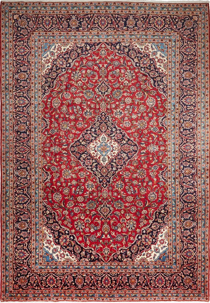 Kashan Tappeto persiano 240 x 350 Rosso (Iran) Annodato A Mano