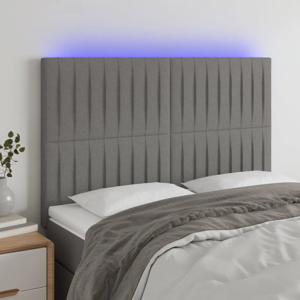 Testiera A Led Grigioscuro 144x5x118/128cm İntessuto /