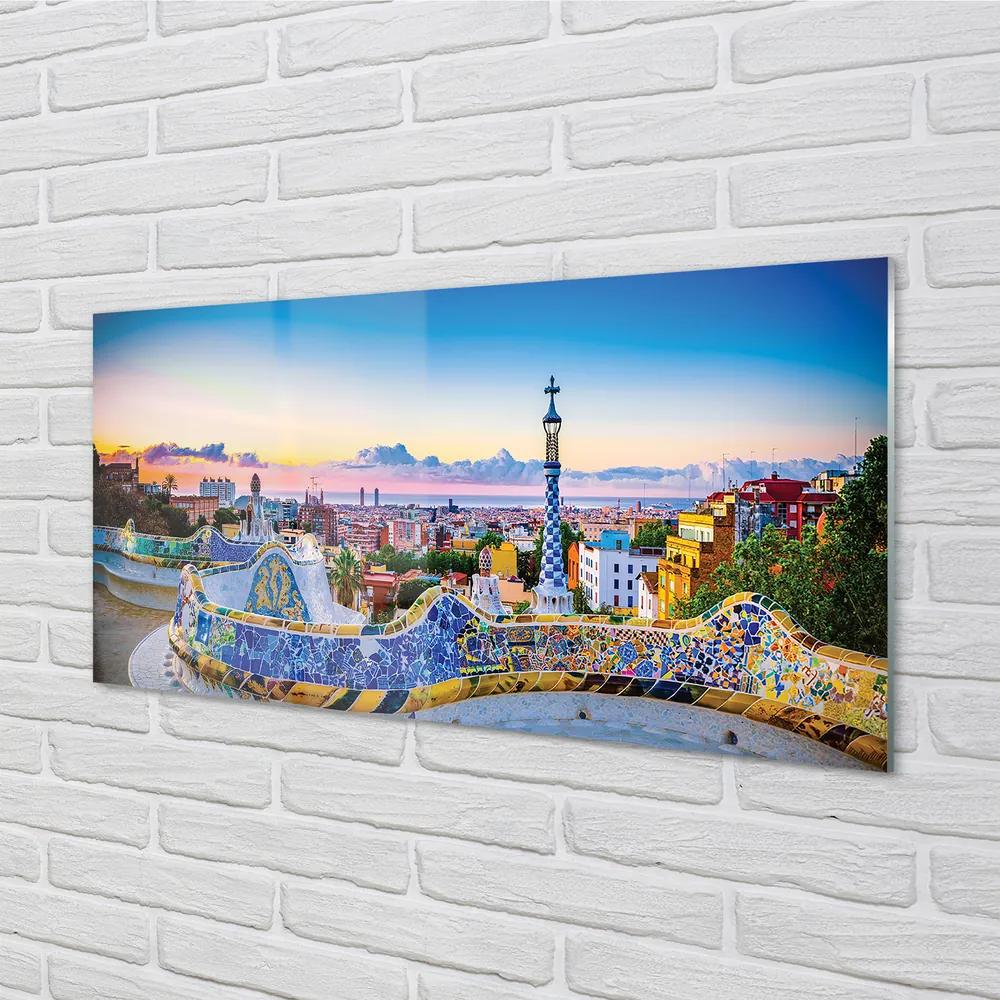 Quadro acrilico Panorama della Spagna della città 100x50 cm