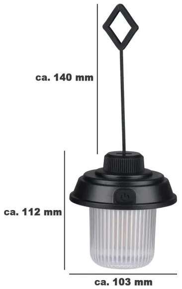 Grundig - Lanterna da campeggio LED/3xAA 3000/4500/6000K IP44 nera