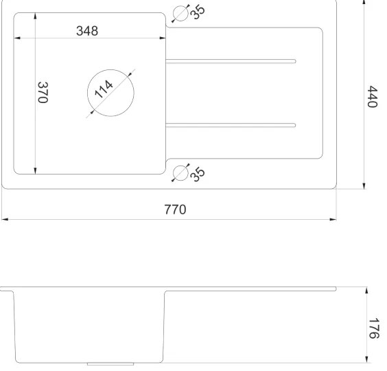 Sapho - Lavello da cucina 77x44 cm granito/beige