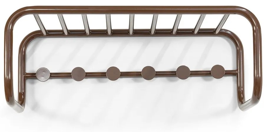 Attaccapanni da parete marrone scuro in metallo con scaffale 72 cm Retro – Spinder Design