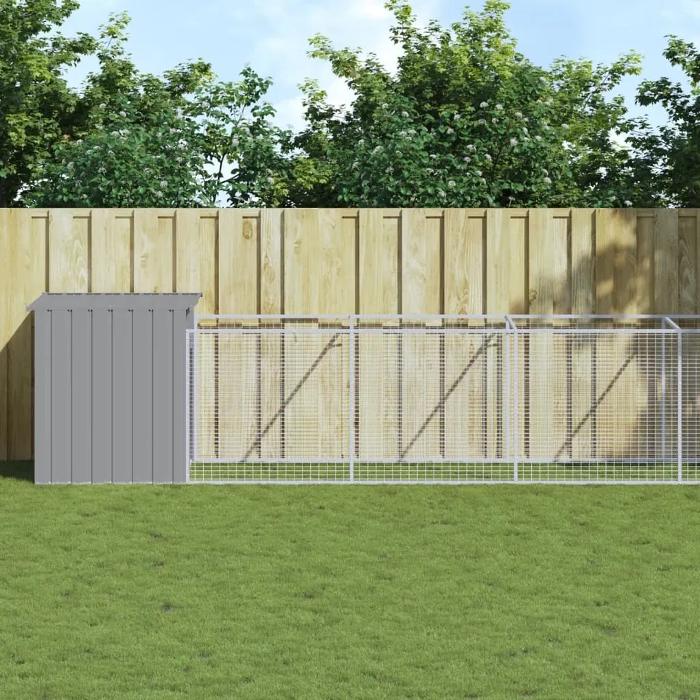 Casetta Cani Corsa Grigio Chiaro 110x813x110 Cm Acciaio Zincato /