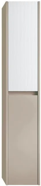 Colonna per mobile bagno Niwa 2 ante P 27 x L 30 x H 160 cm laccato opaco sabbia con vetro bianco