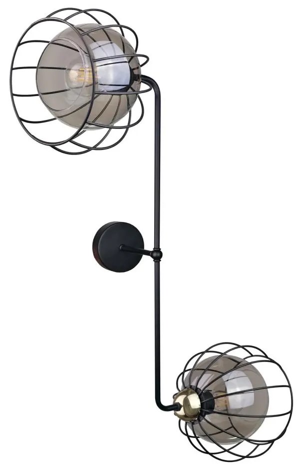 Applique SOLO BLACK 2xE27/60W/230V nero/oro