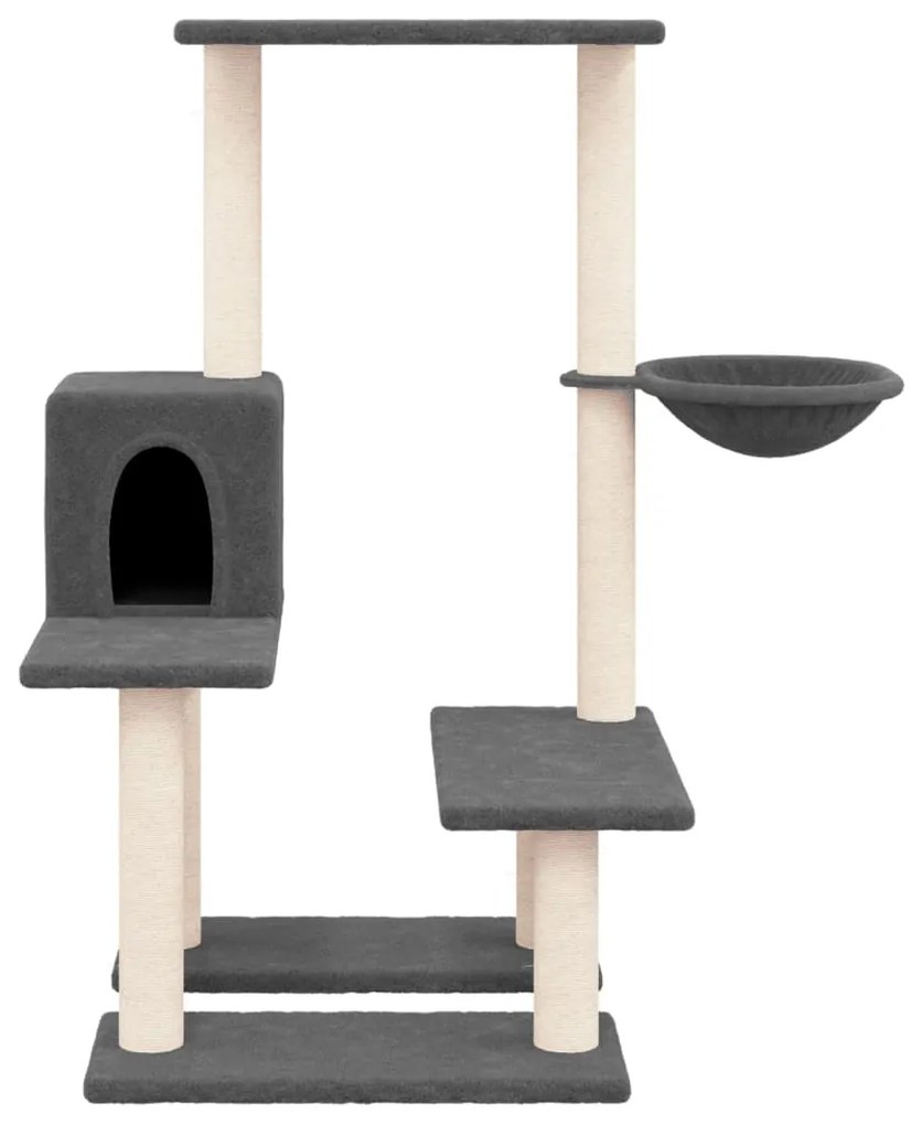 Albero per gatti con tiragraffi in sisal grigio scuro 94,5 cm