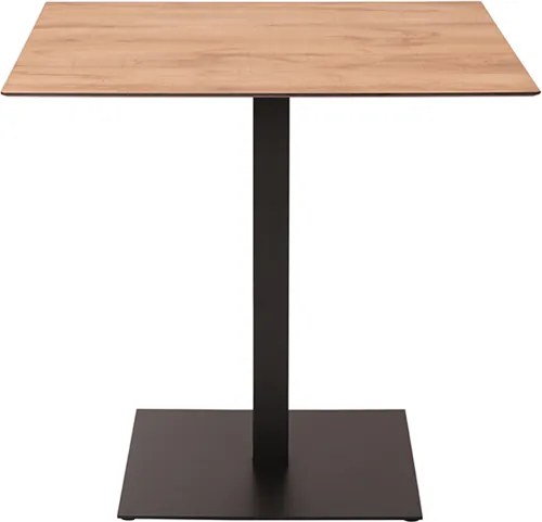 Tavolo quadrato da bar pub ristorante per esterno 80x80 cm piano in HPL Rovere Nodato H 74