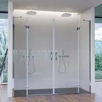 Porta doccia con due porte battenti trasparente 8mm regina, misura 240