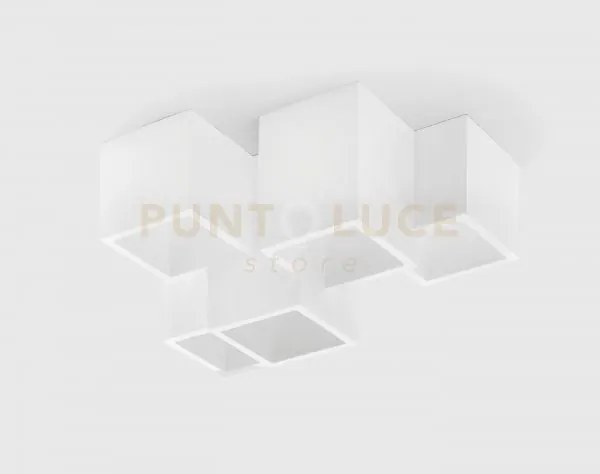 Heraea lampada da soffitto 5 luci in gesso bianco attacco gu10 24x33cm