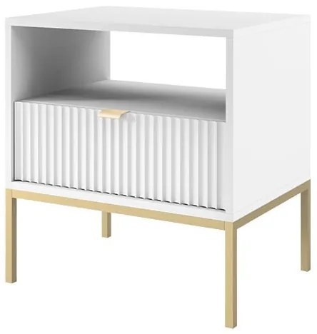 Comodino NOVA 56x54 cm bianco/oro
