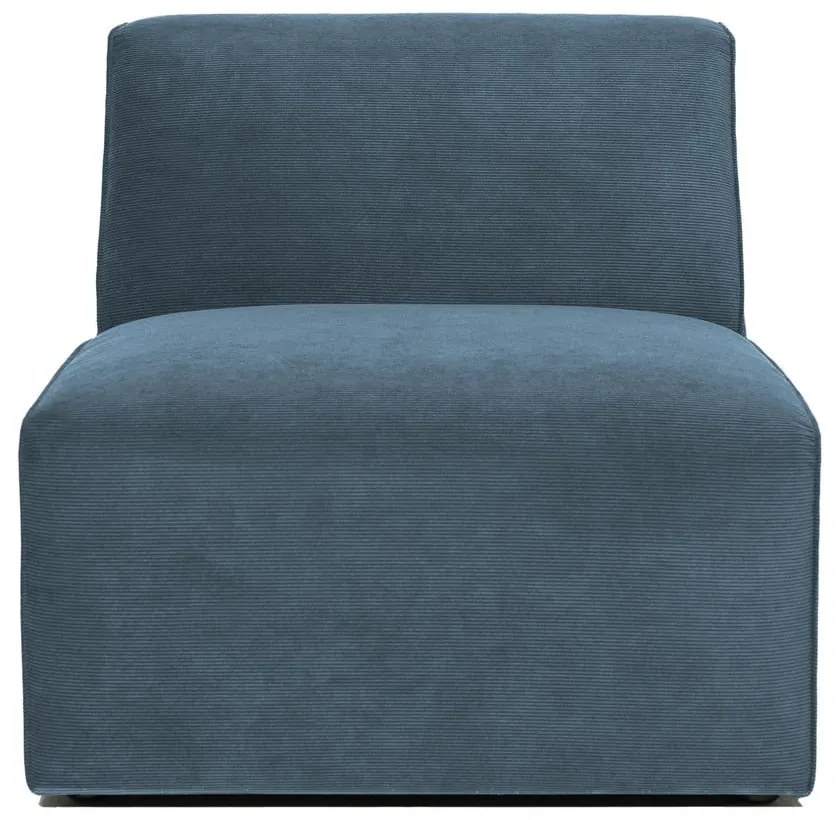 Divano componibile blu (solo con parte centrale) con rivestimento in velluto a coste Sting – Scandic